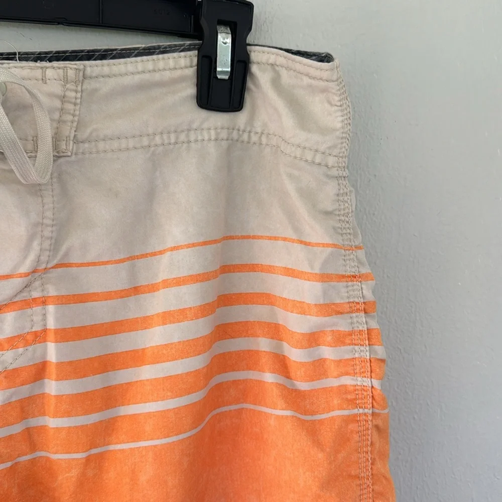 O’NEILL men’s orange stripe tie waist board shorts size 34
